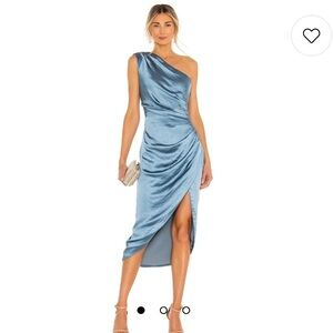 Elliatt Cassini Blue One-Shoulder Midi Dress